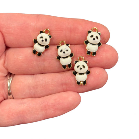 4pcs Tiny Panda Bear Charms