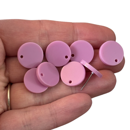 8pcs/4 pairs Lilac purple round Stud Earrings With Hole