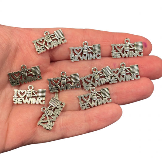 10pcs pcs I Love Sewing Charms