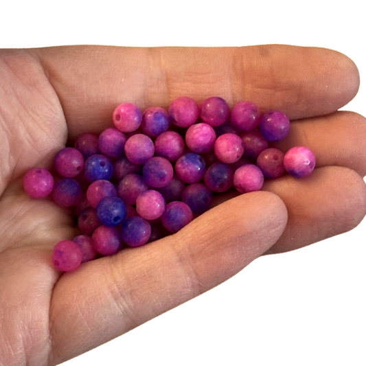 60pcs Bright Pink Purple beads