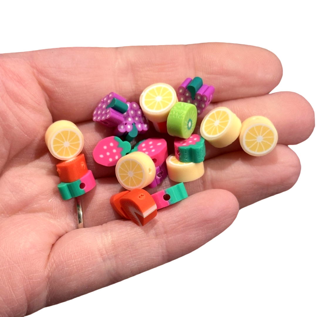 50pcs Assorted fruit beads