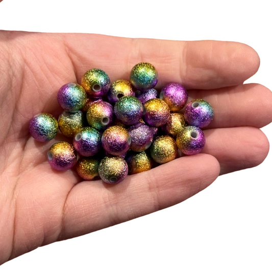 25pcs pink purple green gold  beads