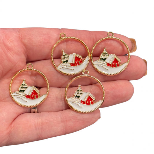 4pcs Winter Snowscape Charms