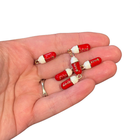 6pcs Love Pill charms