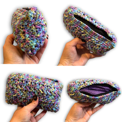 Purple Pink Blue Yellow Multi Color - Padded Stash Bag
