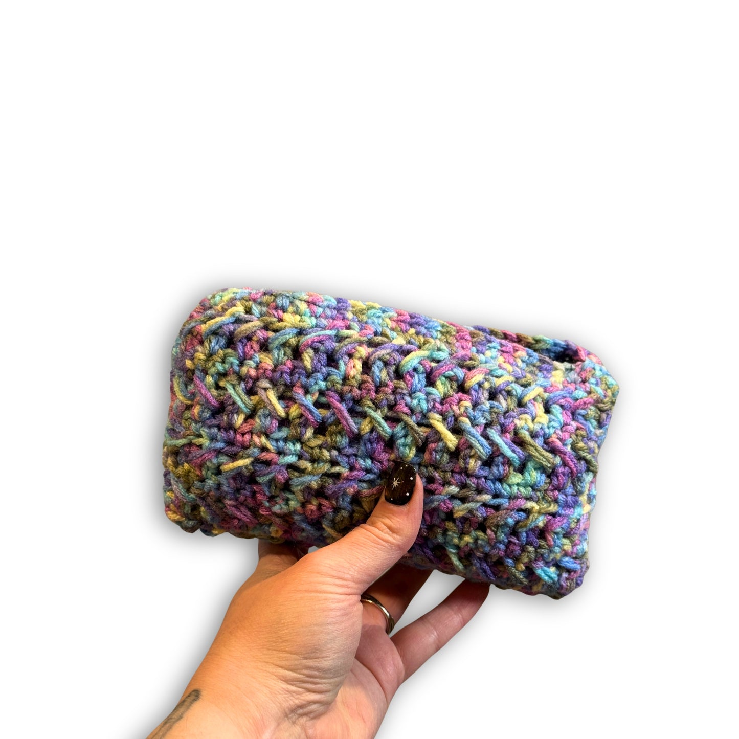 Purple Pink Blue Yellow Multi Color - Padded Stash Bag