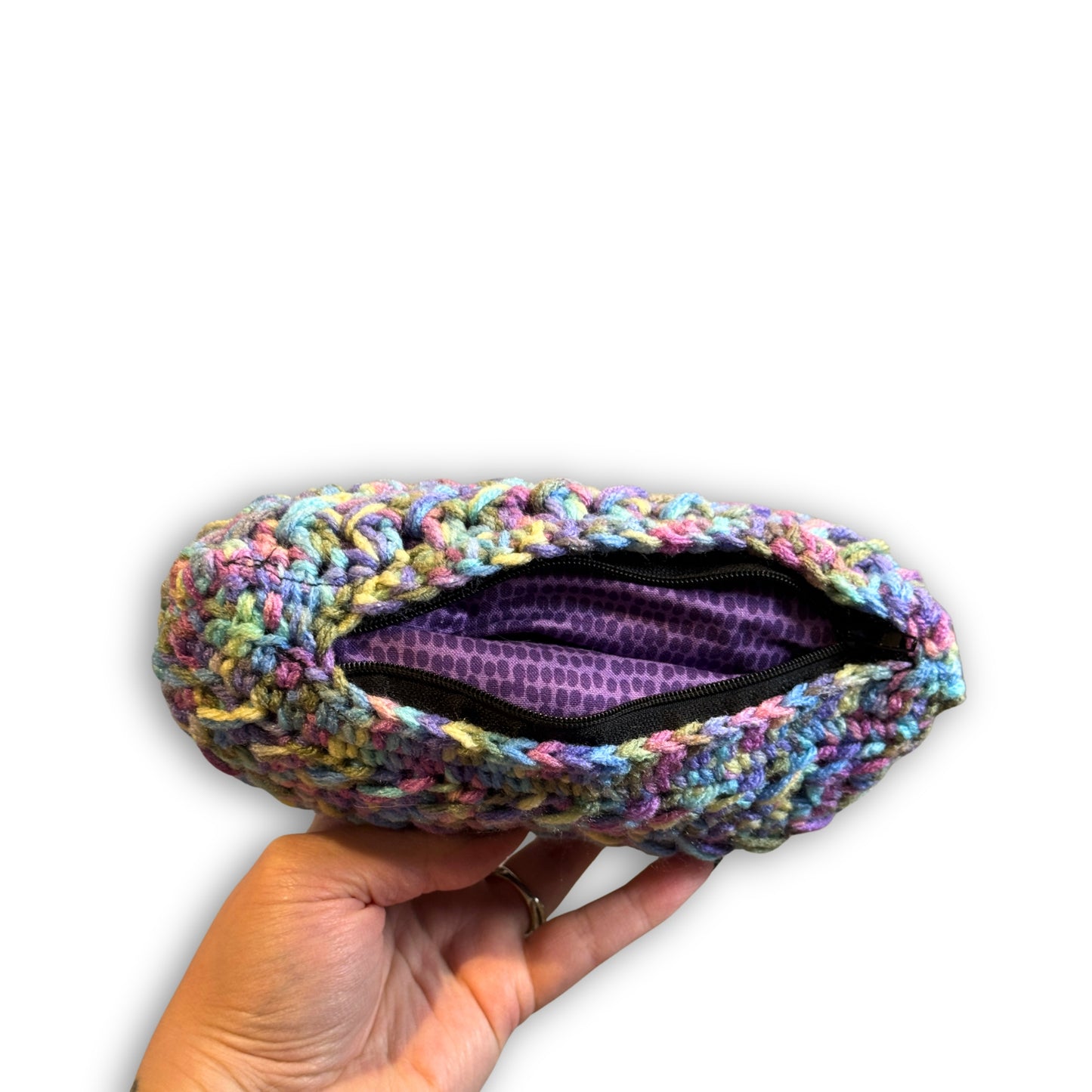 Purple Pink Blue Yellow Multi Color - Padded Stash Bag