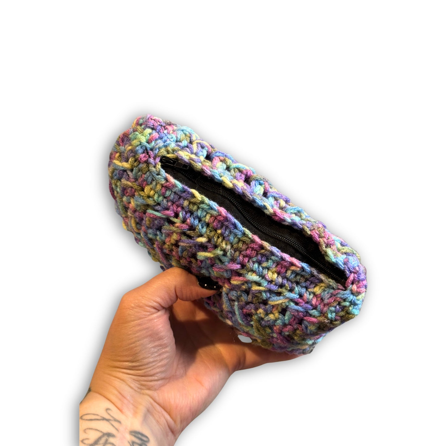 Purple Pink Blue Yellow Multi Color - Padded Stash Bag