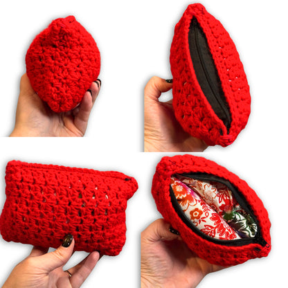 Bright Red & Flowers - Padded Stash Bag