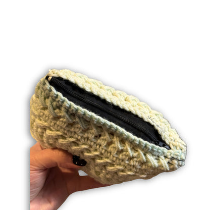 Very Light Blue White Gold Stars - Padded Stash Bag