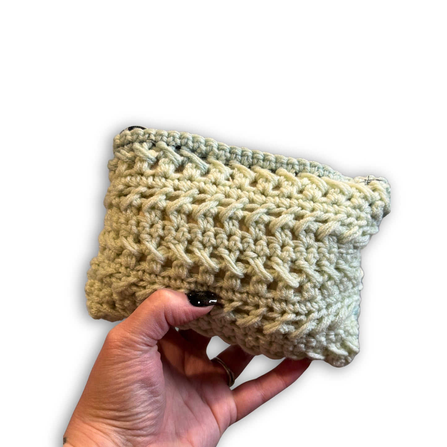 Very Light Blue White Gold Stars - Padded Stash Bag