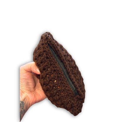 Brown Floral 70s Inspired - Padded Stash Bag