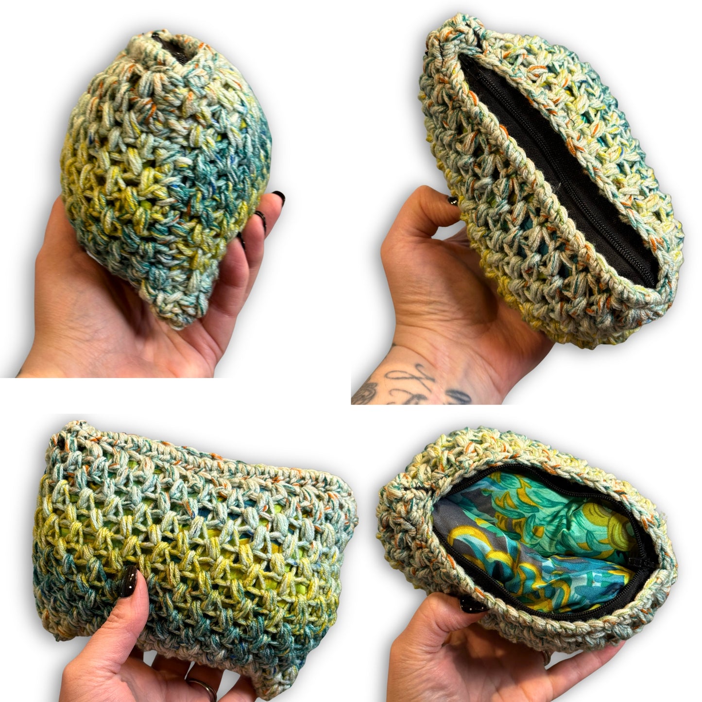 Green Yellow Orange - Padded Stash Bag