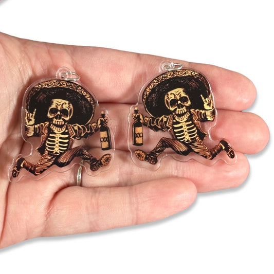 2pcs Mexican Skeleton guitar Charms