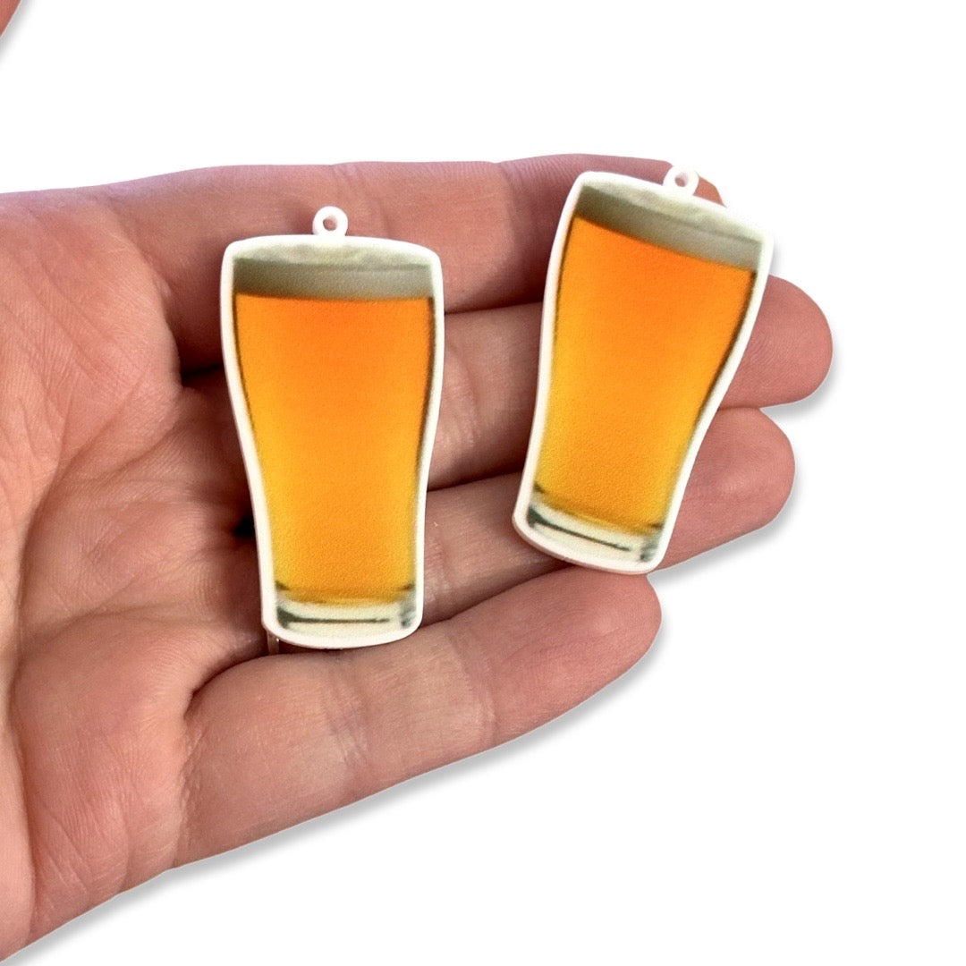 6pcs glass of beer Charms