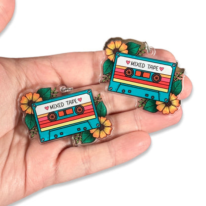 4pcs Mixed Cassette Tape Charms