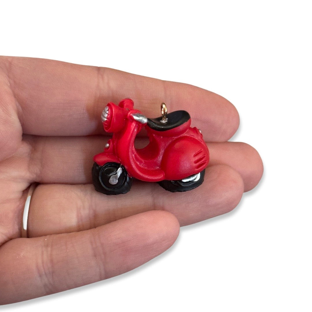 2pcs Red scooter charms