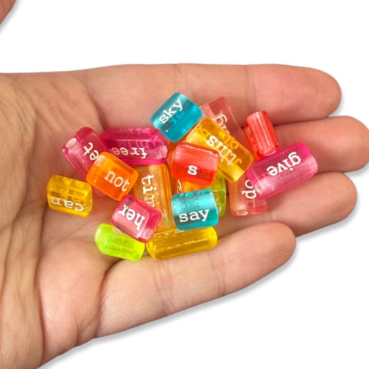 20pcs Random word beads assorted colors