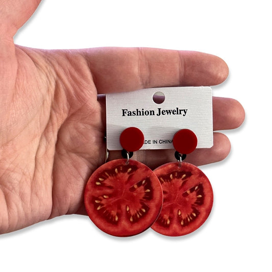 Tomato slice earrings