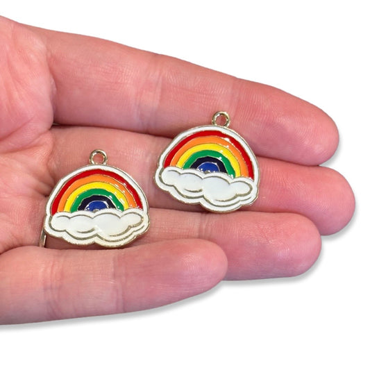 2pcs Enamel Rainbow Charms