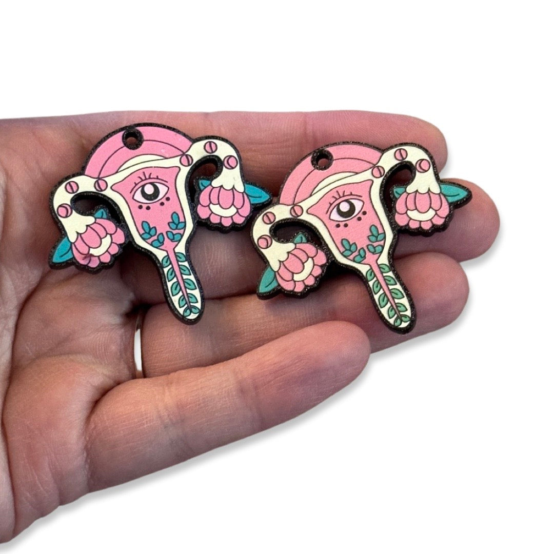 6pcs Uterus Charms