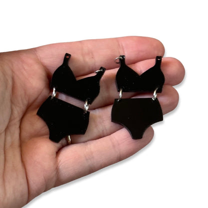 4pcs Black Swimsuit Charms