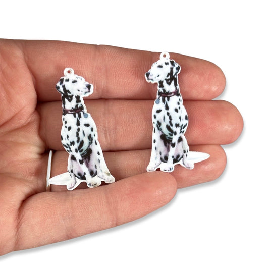 2pcs Dalmatian dog charms