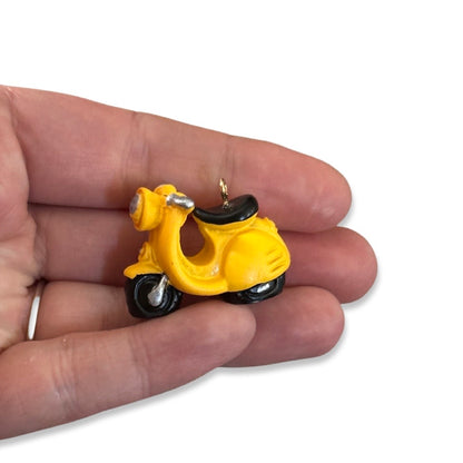 2pcs Yellow scooter charms