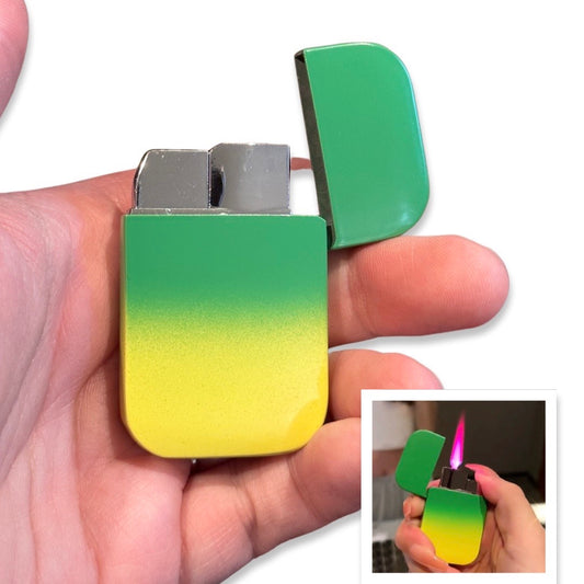 PINK FLAME! Green & Yellow Ombre lighter