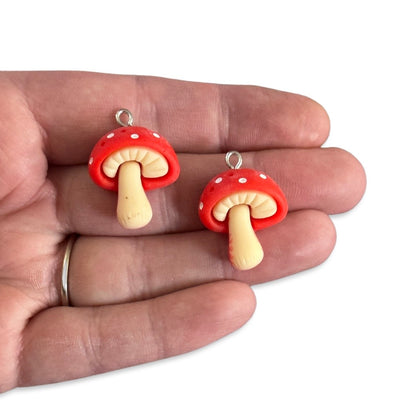 6pcs Red Mushroom Charms