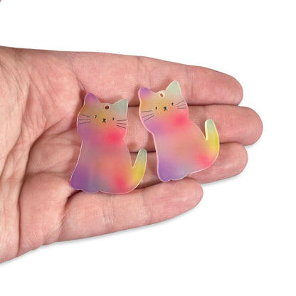 4pcs Rainbow cat charms