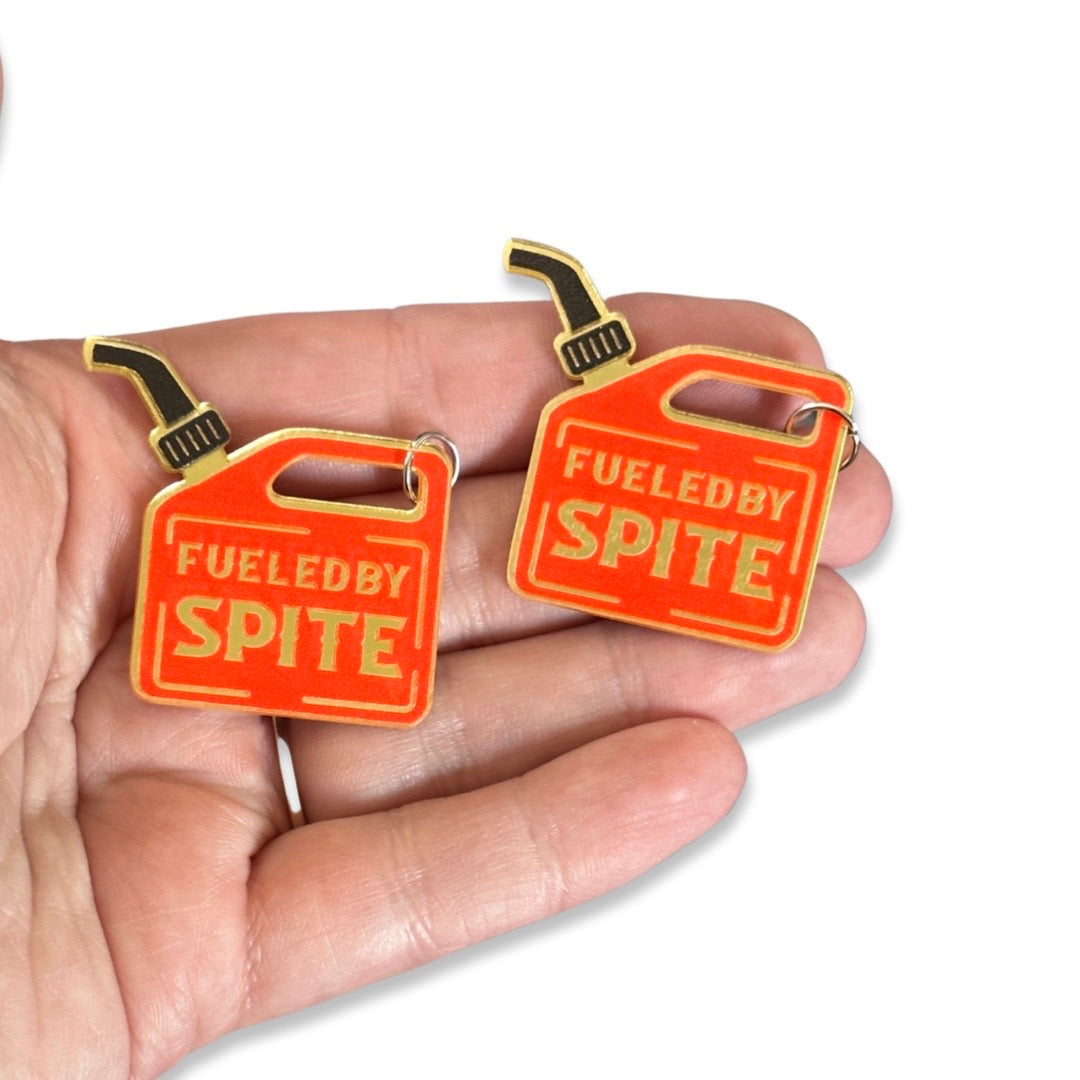 2pcs Fueled by spite gas can charms