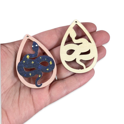 4pcs Starry night snake Charms