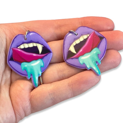 8pcs Purple Sexy Vampire Lips Charms