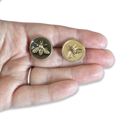 5pcs Luxury Antique Gold Bee Buttons