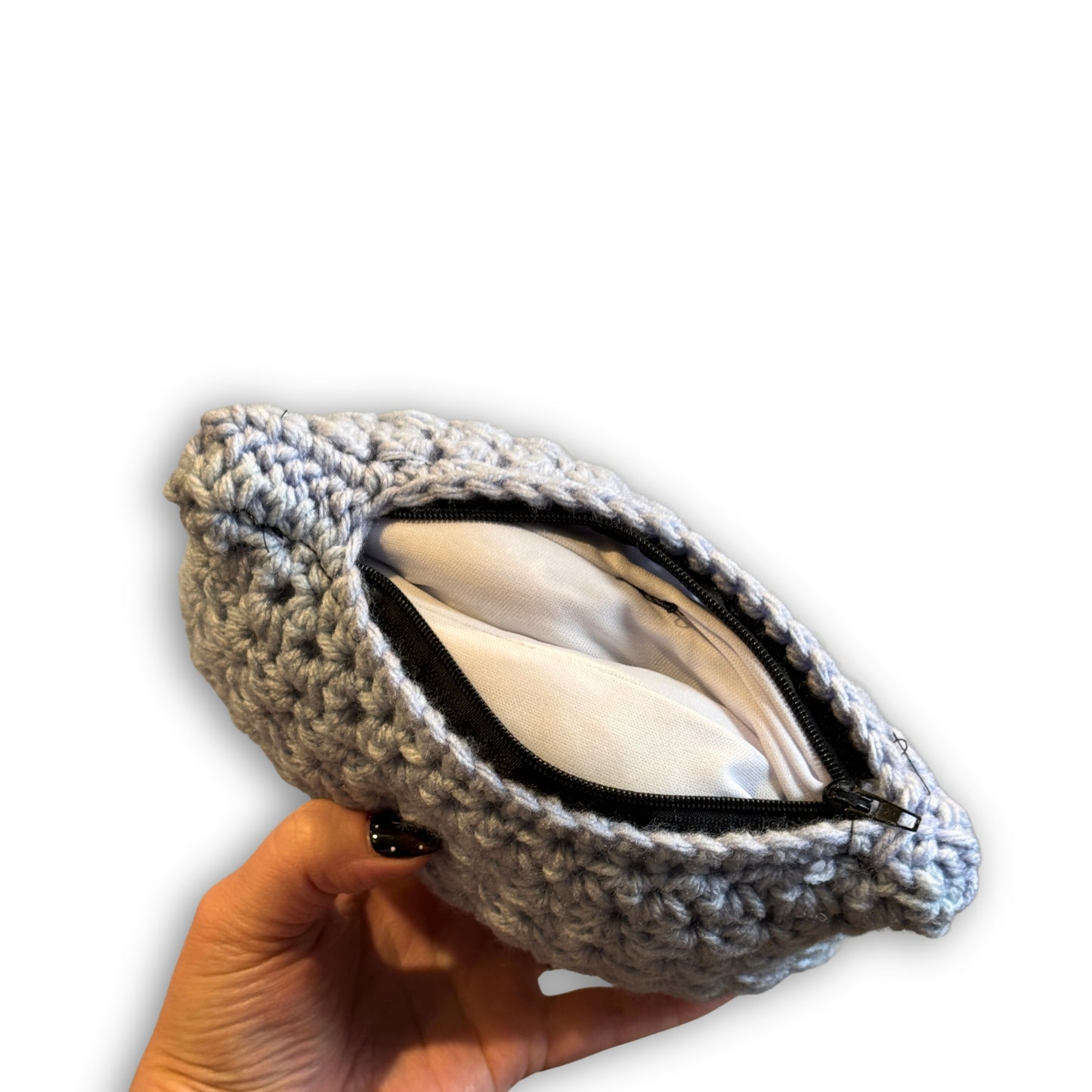 Light Blue Grey White - Padded Stash Bag