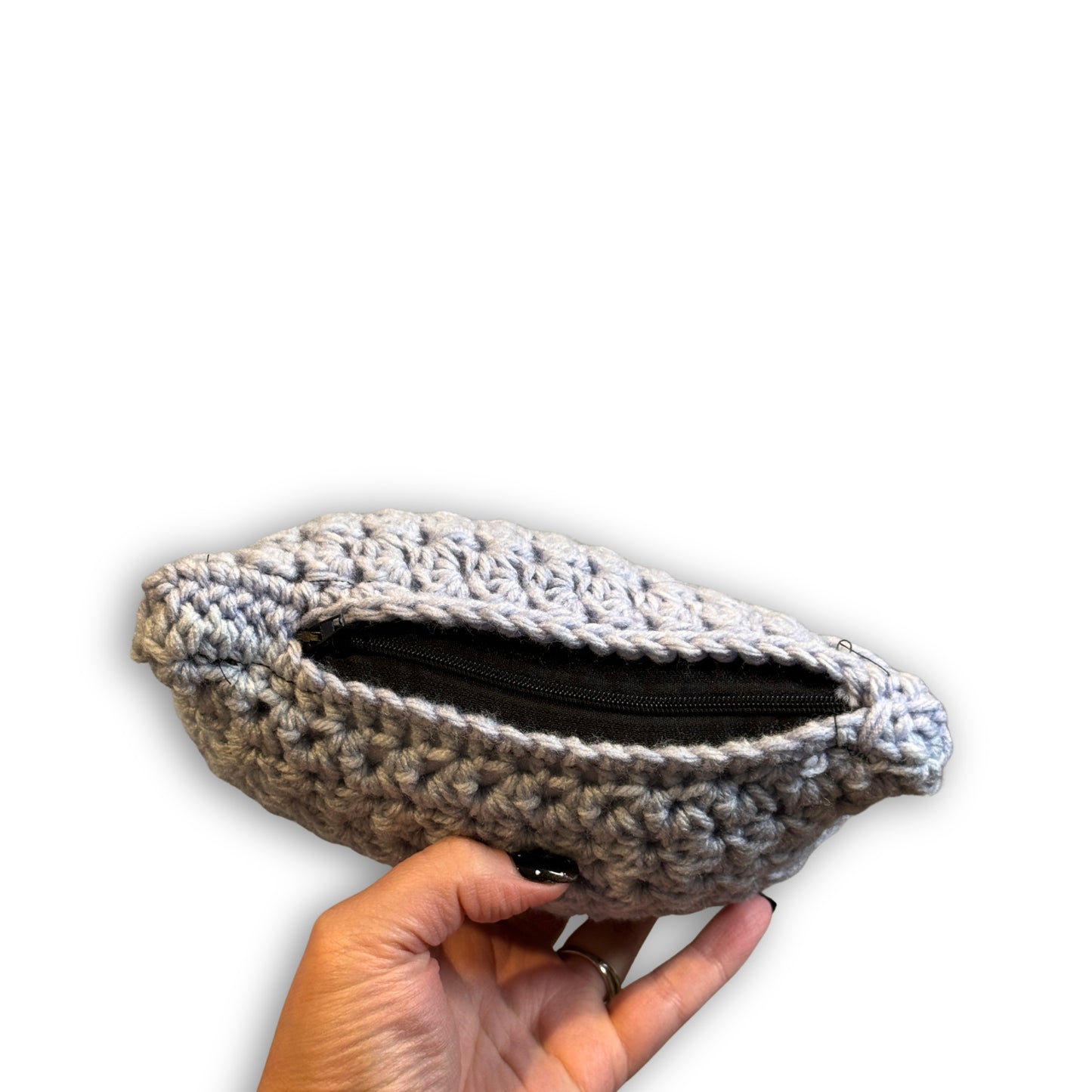 Light Blue Grey White - Padded Stash Bag