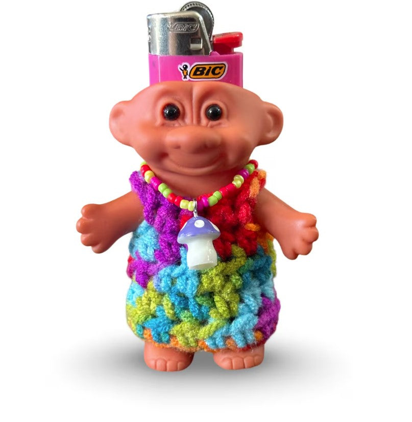 Mushroom Necklace & Dress Troll Lighter Case Cover - Nostalgic Gift! Many Options to choose from