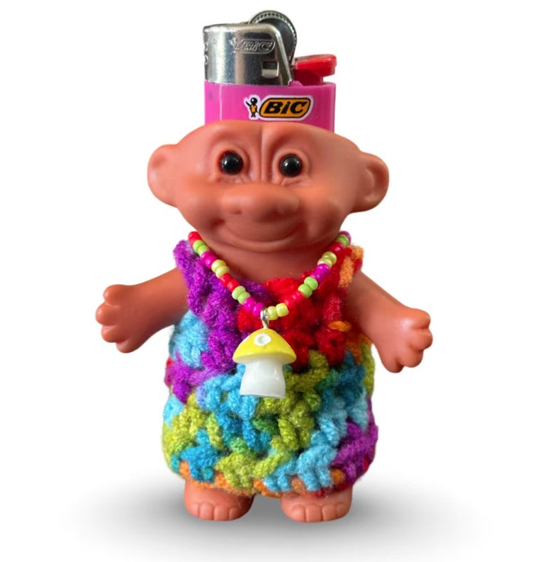 Mushroom Necklace & Dress Troll Lighter Case Cover - Nostalgic Gift! Many Options to choose from