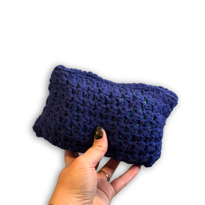 Navy Blue Floral - Padded Stash Bag