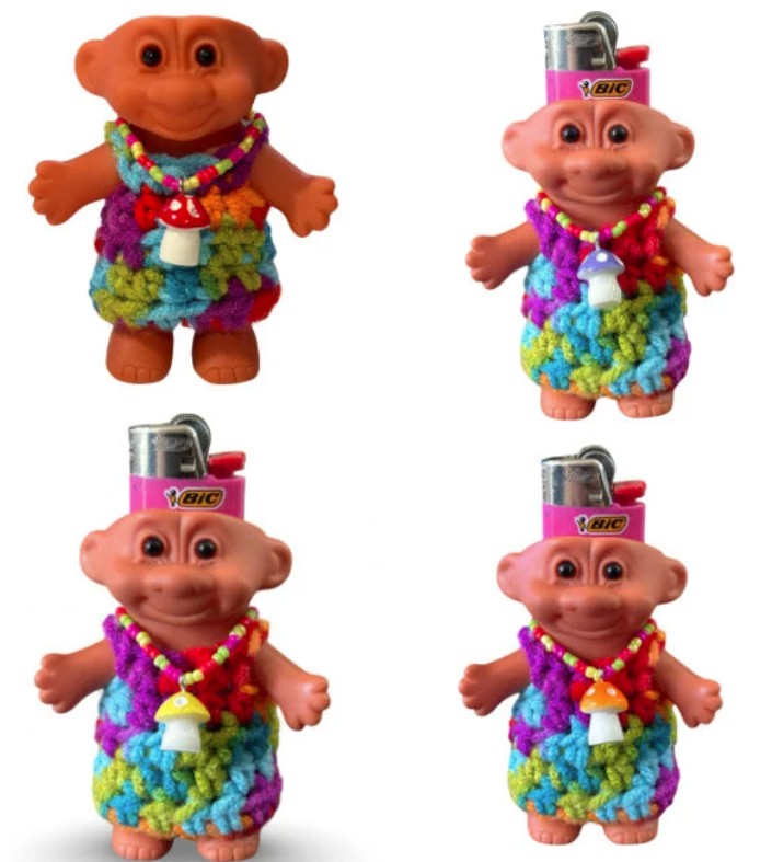 Mushroom Necklace & Dress Troll Lighter Case Cover - Nostalgic Gift! Many Options to choose from