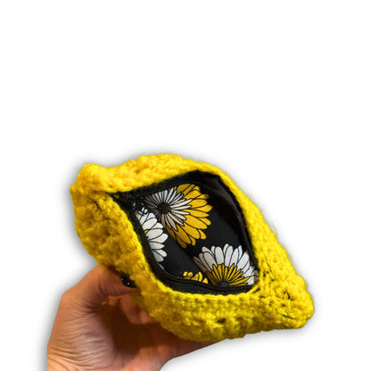 Yellow Sunflower Daisy - Padded Stash Bag