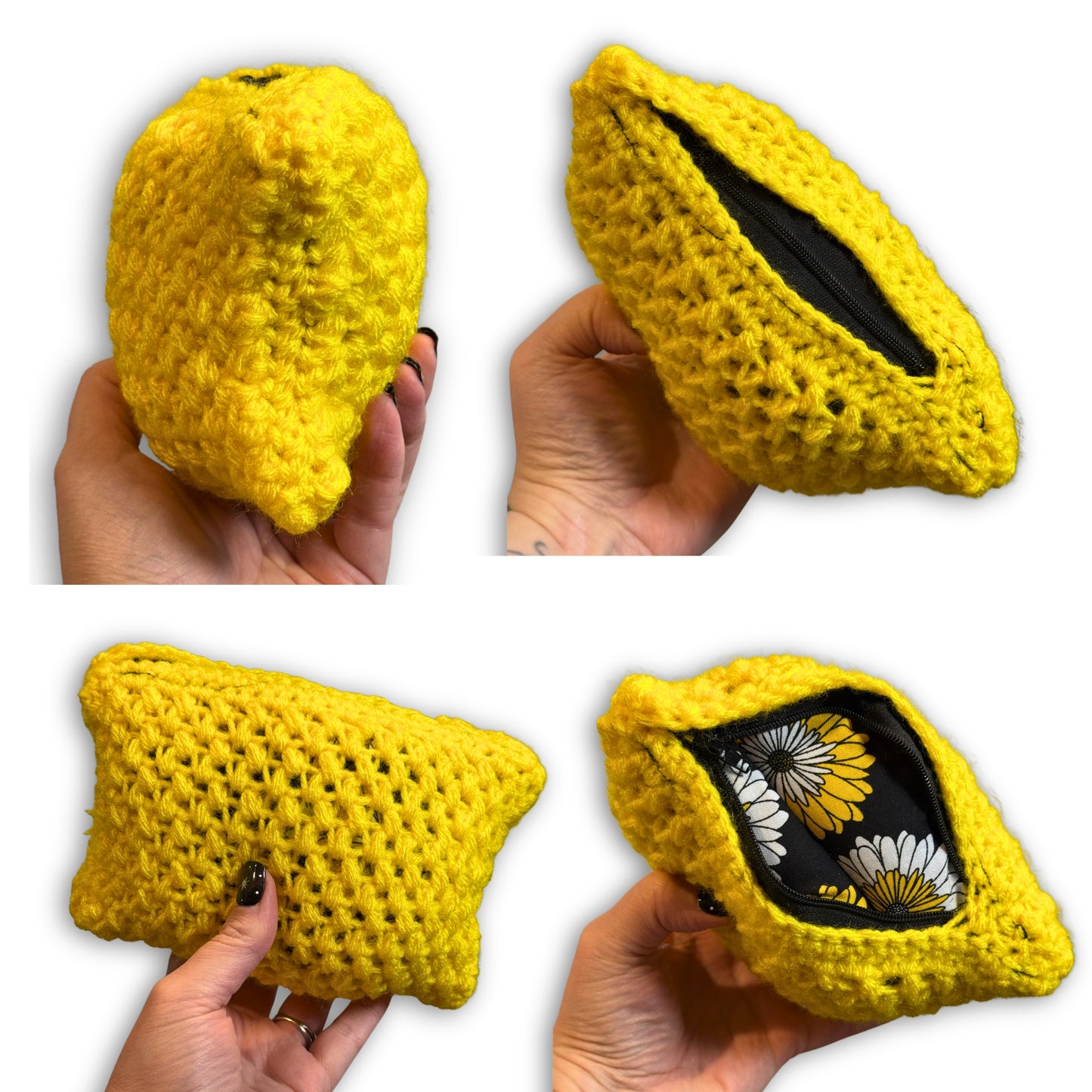 Yellow Sunflower Daisy - Padded Stash Bag