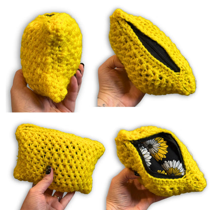 Yellow Sunflower Daisy - Padded Stash Bag