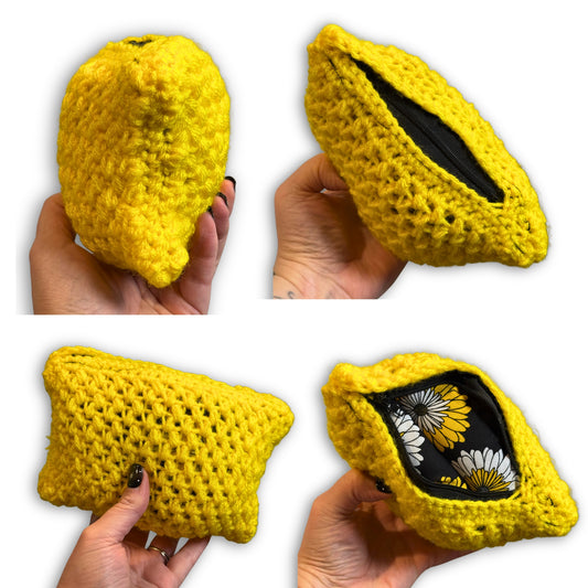 Yellow Sunflower Daisy - Padded Stash Bag
