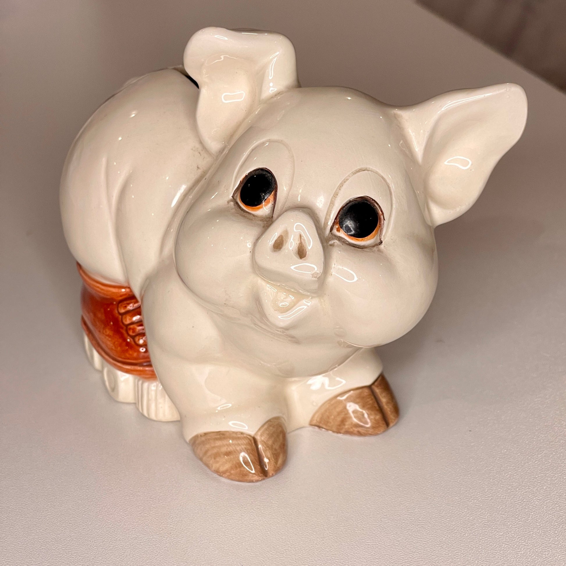 Vintage Piggy Bank - pig on skates