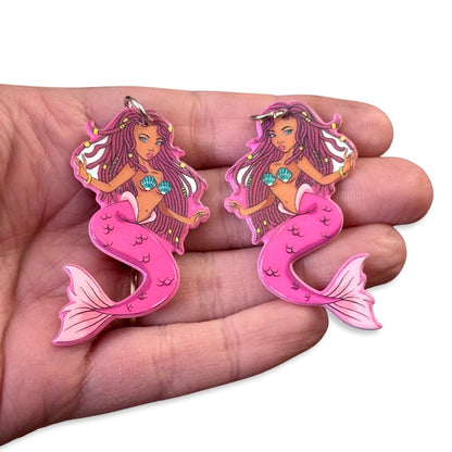 4pcs Black mermaid Charms