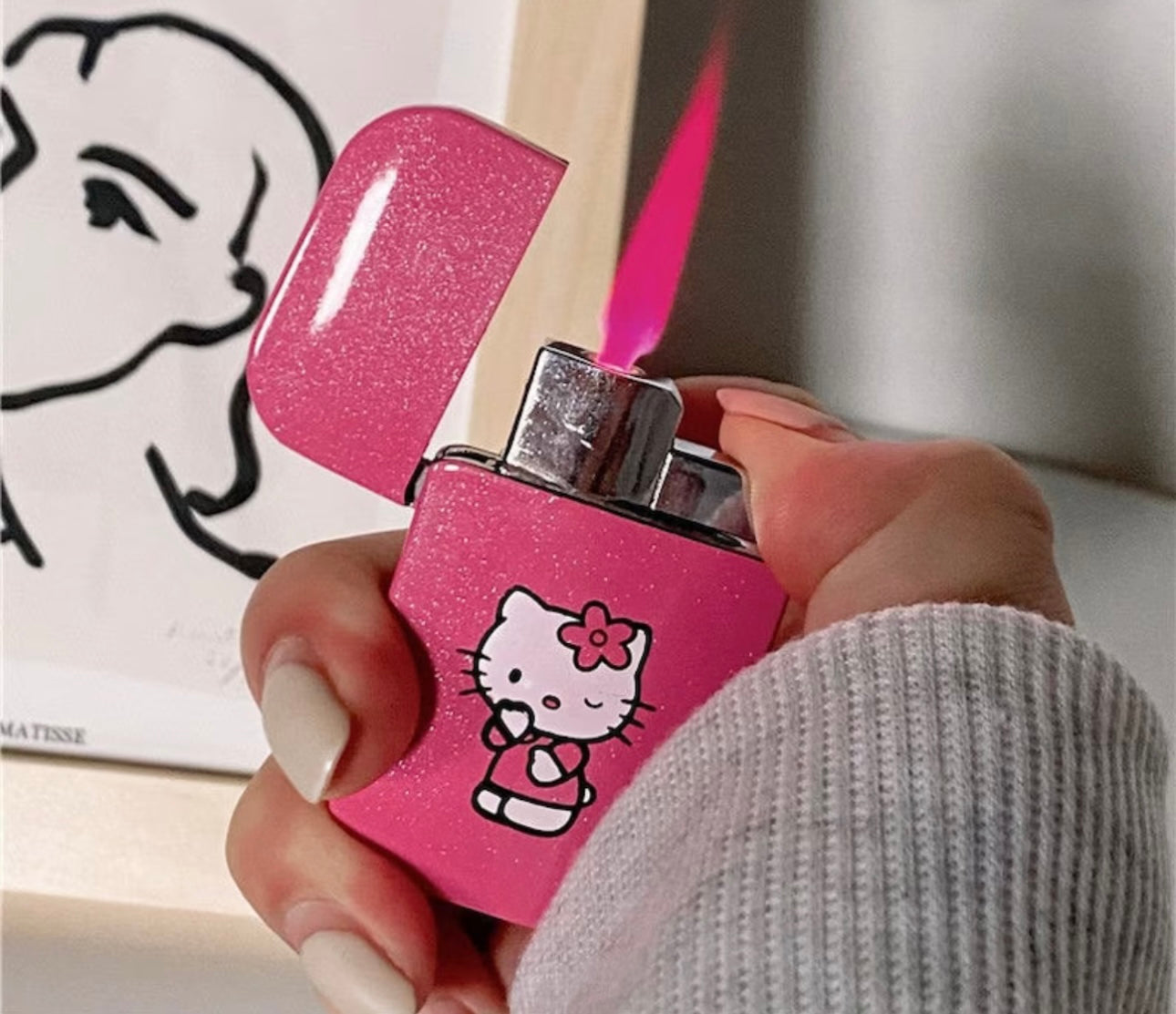 Pink flame Lighter Hello kitty