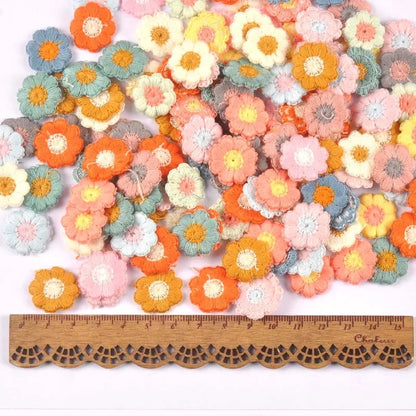 10pcs flower sew on patch set