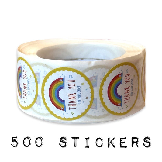 500 "Thank you for your business" Stickers With a rainbow
